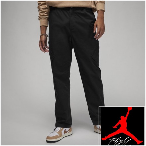 Air Jordan Essentials Men's Washed Chicago Cargo‎ Pants FN6364-010 Black Size L - Picture 1 of 9